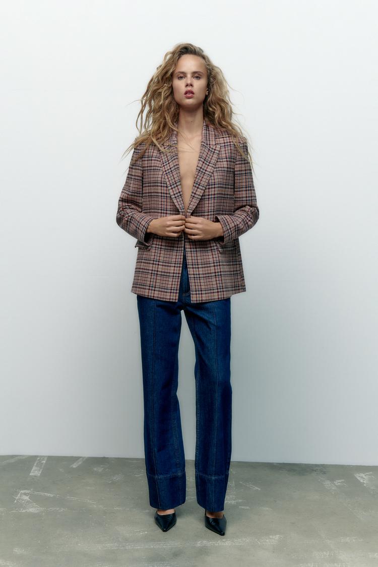 OVERSIZED PLAID BLAZER Multicolored ZARA United States